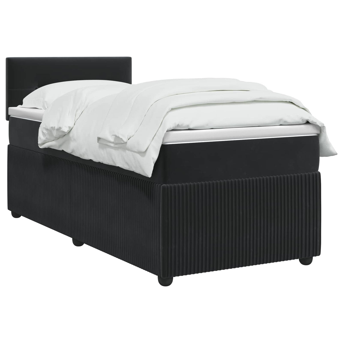 Boxspring krevet s madracem Crna 100 x 200 cm Baršun