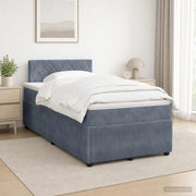 Boxspring krevet s madracem Tamnosiva 120 x 200 cm Baršun