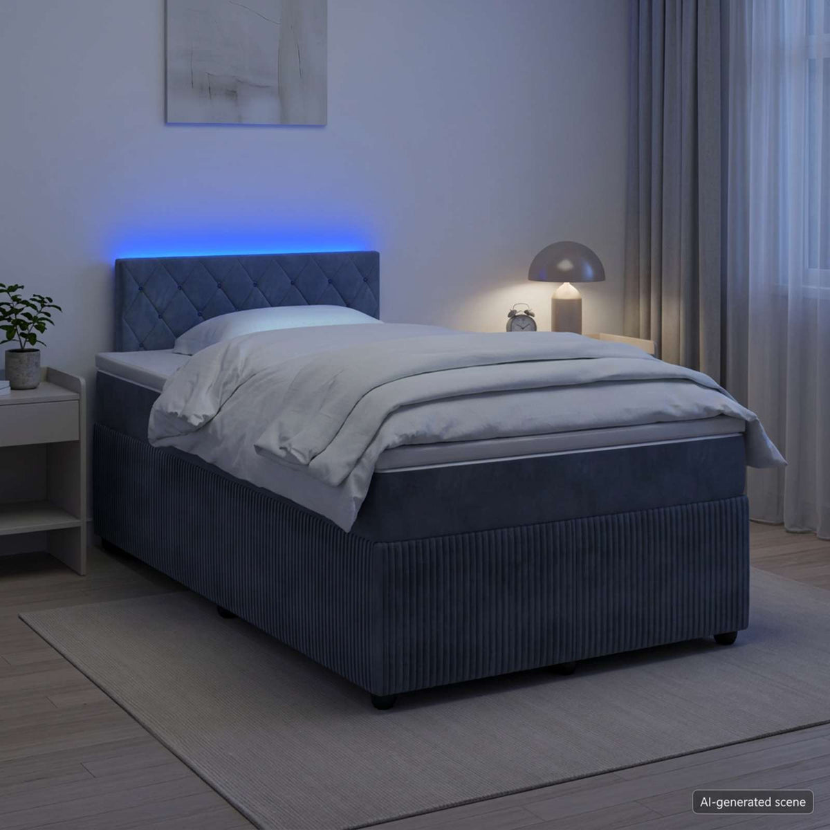 Boxspring krevet s madracem Tamnosiva 120 x 200 cm Baršun