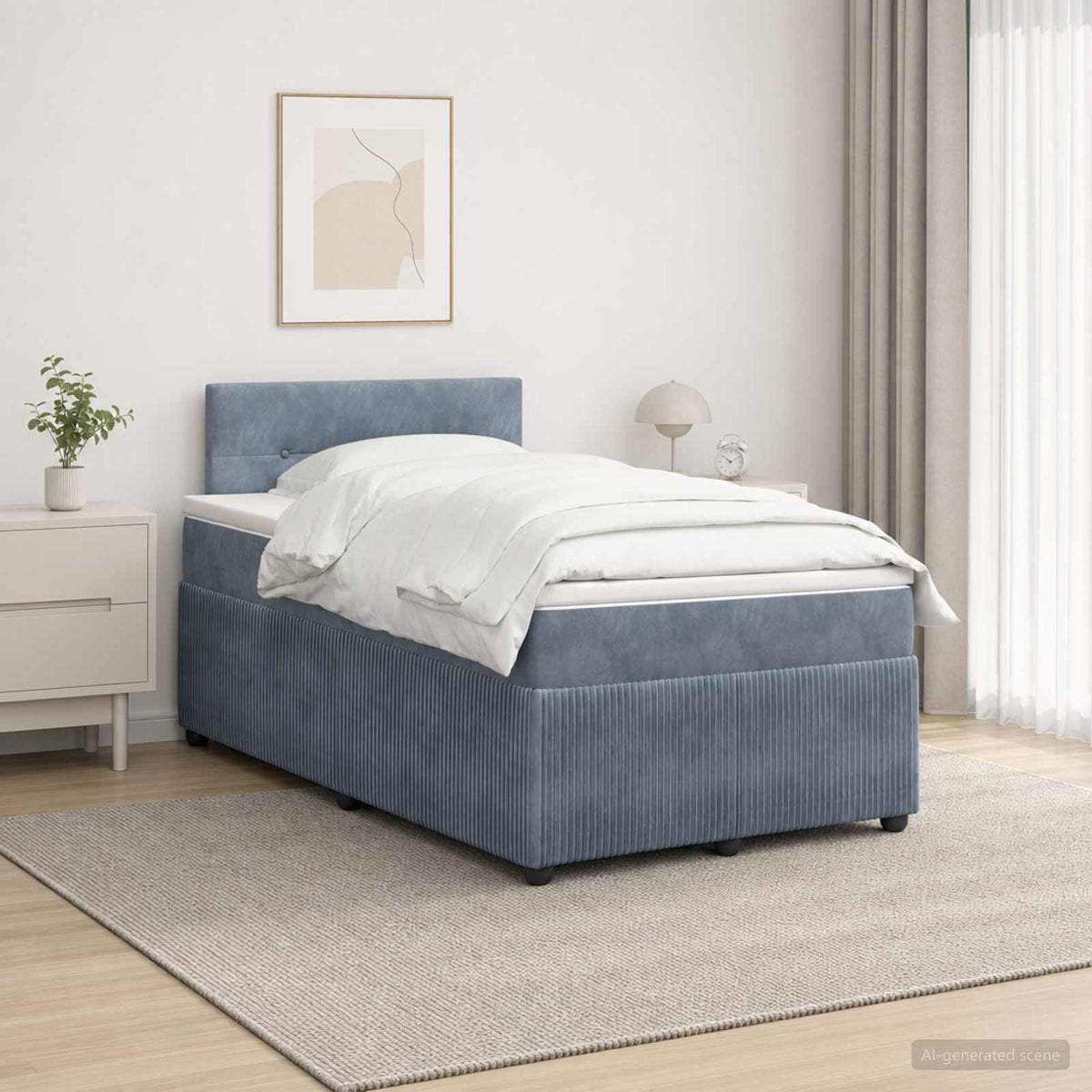 Boxspring krevet s madracem Tamnosiva 120 x 200 cm Baršun