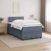 Boxspring krevet s madracem Tamnosiva 120 x 200 cm Baršun 120 x 200 x 100.5 cm