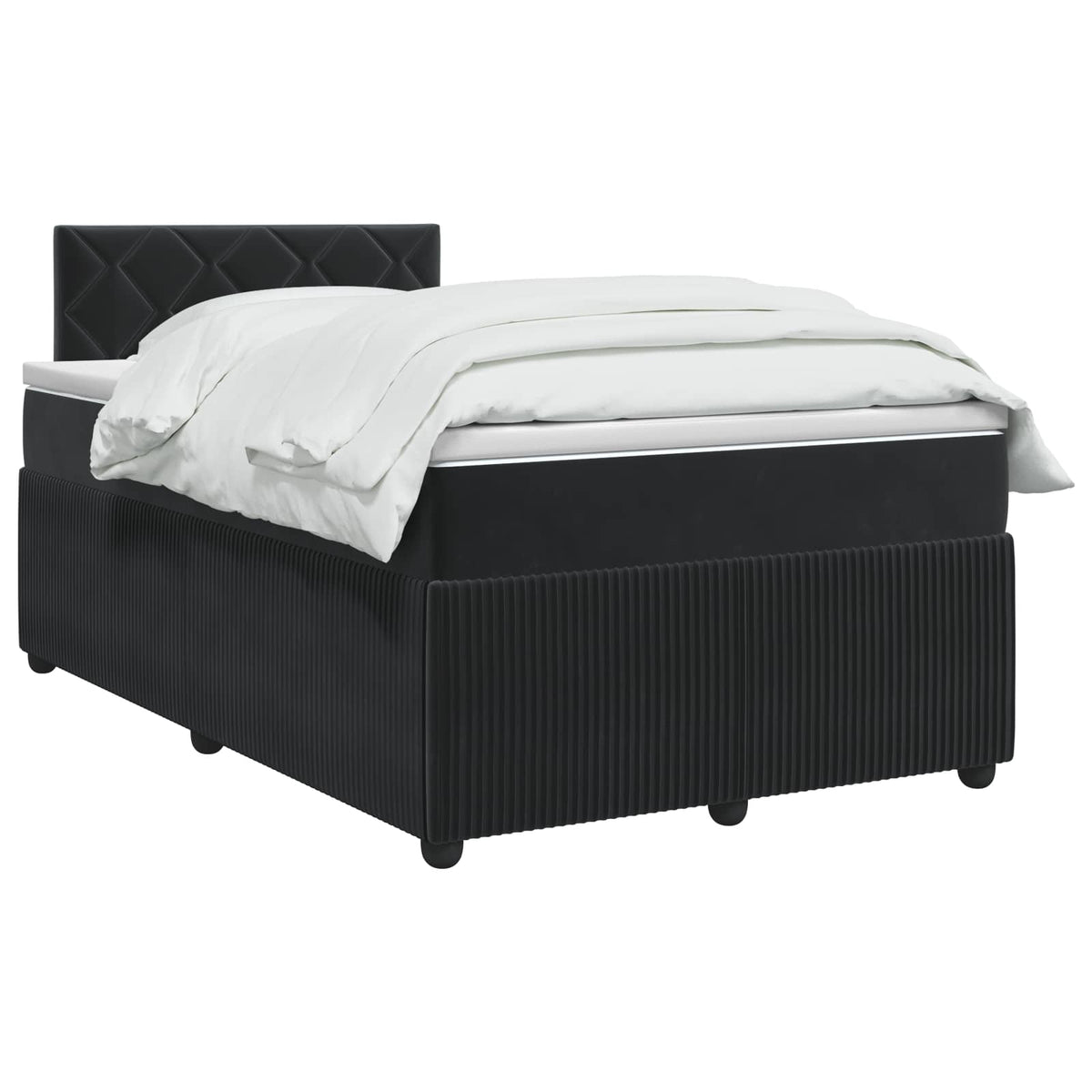 Boxspring krevet s madracem Crna 120 x 190 cm Baršun
