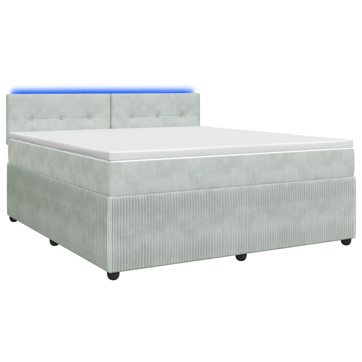 Boxspring krevet s madracem Svjetlosiva 140 x 190 cm Baršun