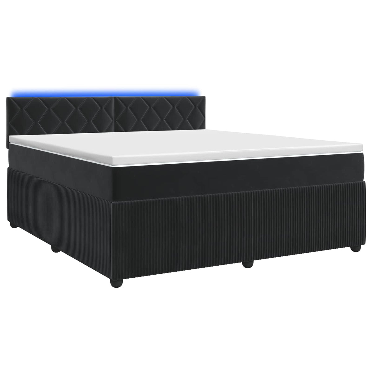 Boxspring krevet s madracem Crna 140 x 190 cm Baršun