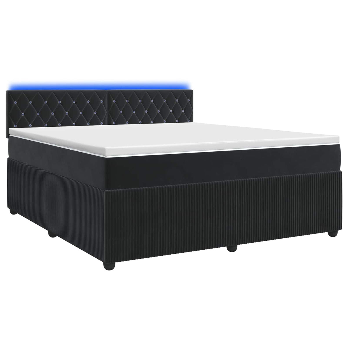 Boxspring krevet s madracem Crna 140 x 200 cm Baršun
