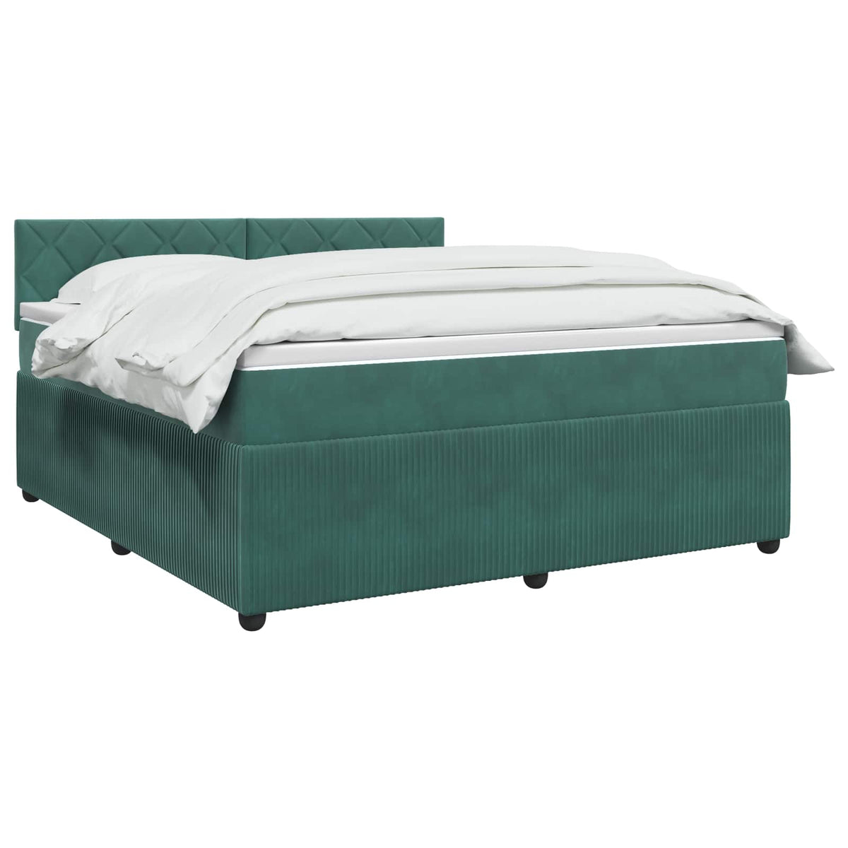Boxspring krevet s madracem Tamnozelena 140 x 200 cm Baršun
