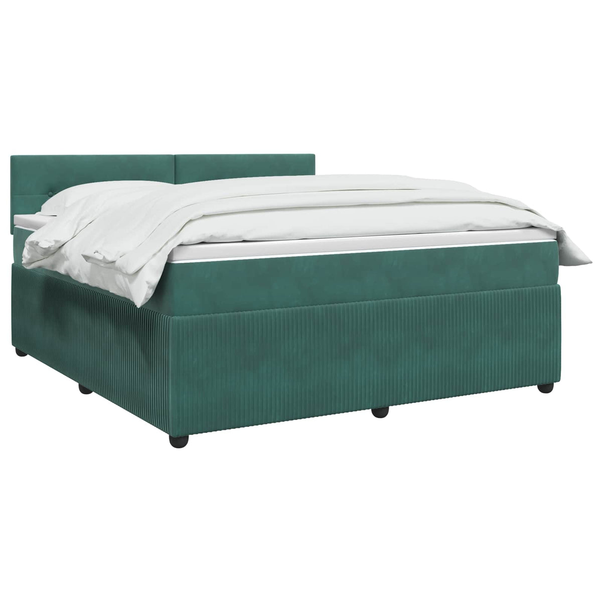 Boxspring krevet s madracem Tamnozelena 160 x 200 cm Baršun