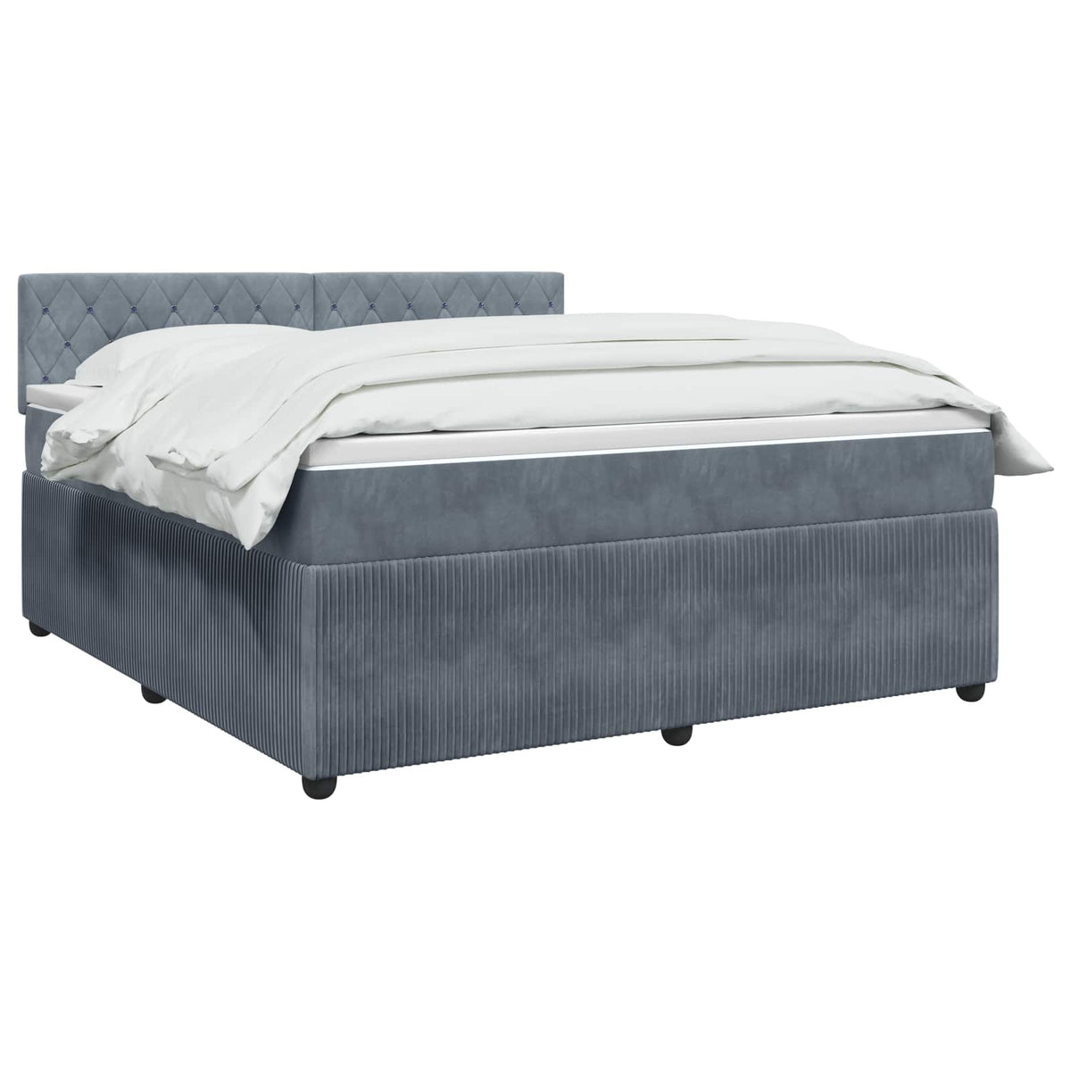 Boxspring krevet s madracem Tamnosiva 180 x 200 cm Baršun