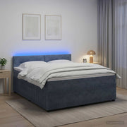 Boxspring krevet s madracem Tamnosiva 180 x 200 cm Baršun