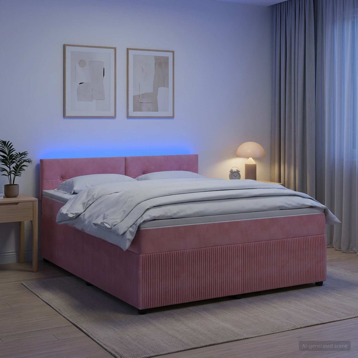 Boxspring krevet s madracem Ružičasta 180 x 200 cm Baršun