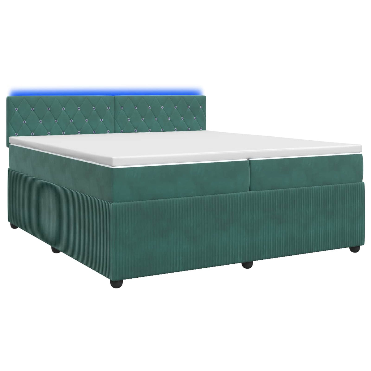 Boxspring krevet s madracem Tamnozelena 200 x 200 cm Baršun