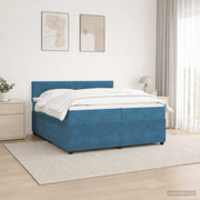 Boxspring krevet s madracem Plava 200 x 200 cm Baršun