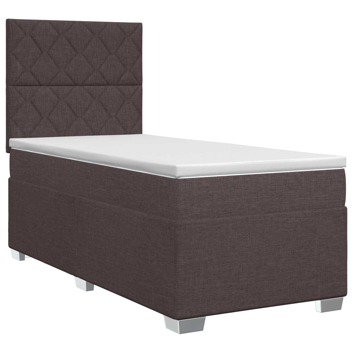 Boxspring krevet s madracem Tamno smeđa 100 x 200 cm Tkanina 200 x 100 x 140.5 cm