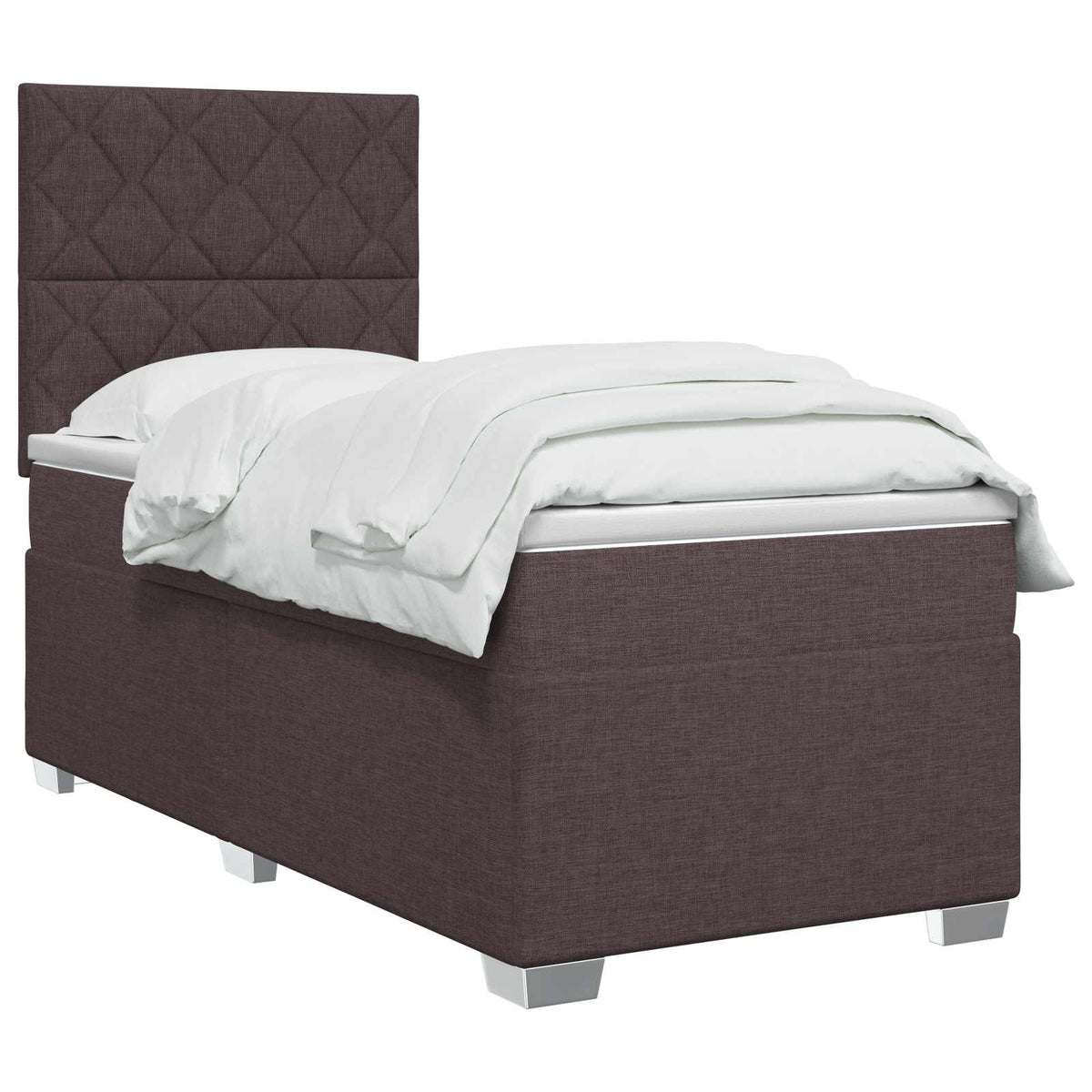 Boxspring krevet s madracem Tamno smeđa 100 x 200 cm Tkanina 200 x 100 x 140.5 cm