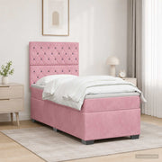 Boxspring krevet s madracem Ružičasta 100 x 200 cm Baršun