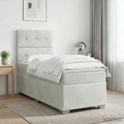 Boxspring krevet s madracem Svjetlosiva Jjedan Baršun