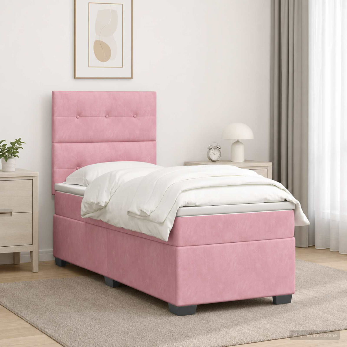 Boxspring krevet s madracem Ružičasta 80 x 200 cm Baršun