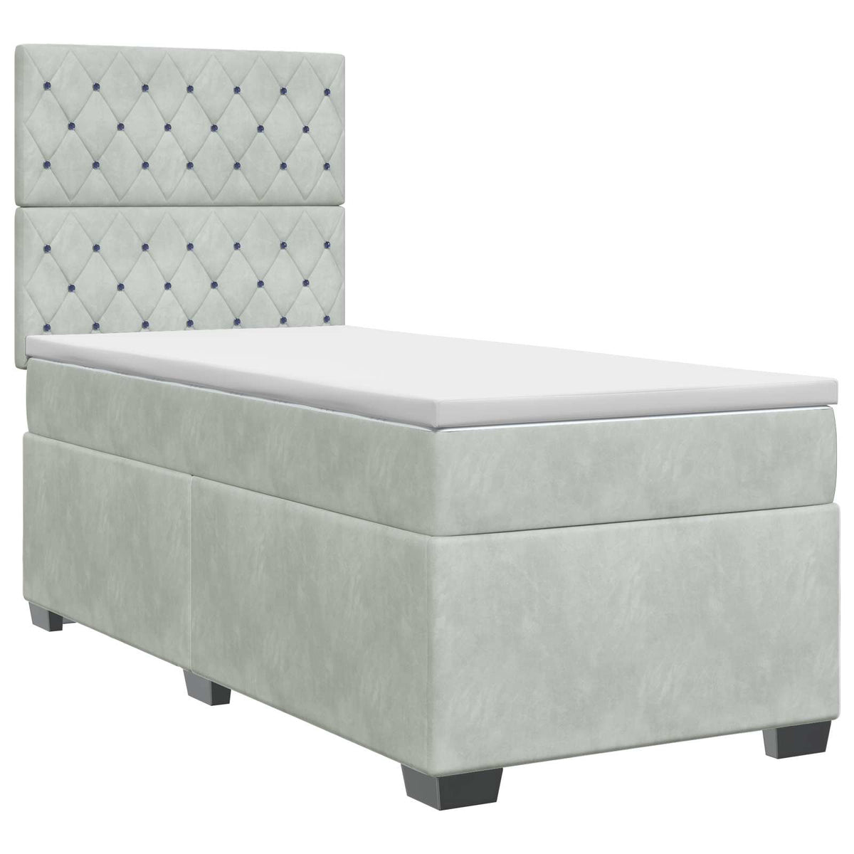 Boxspring krevet s madracem Svjetlosiva 90 x 190 cm Baršun