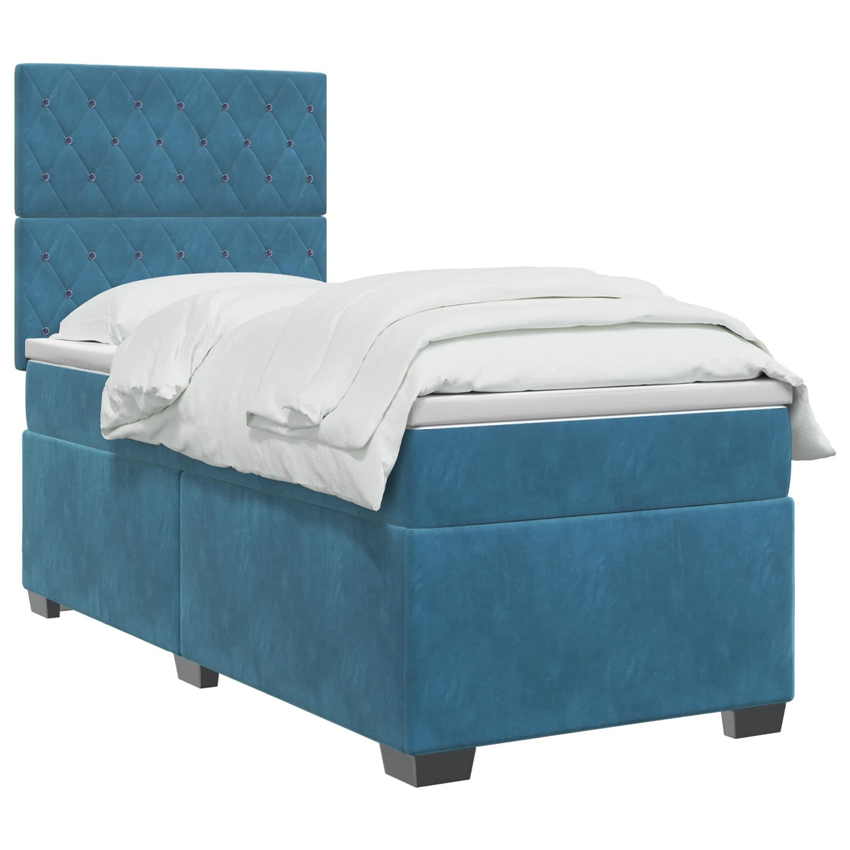 Boxspring krevet s madracem Plava 90 x 190 cm Baršun