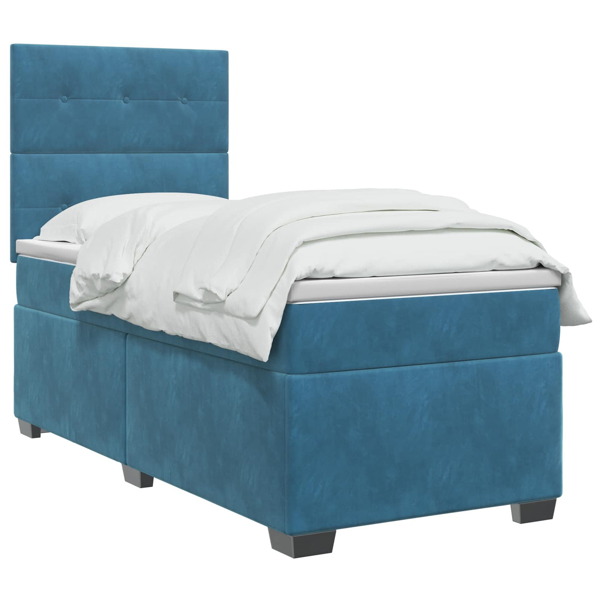 Boxspring krevet s madracem Plava 90 x 190 cm Baršun