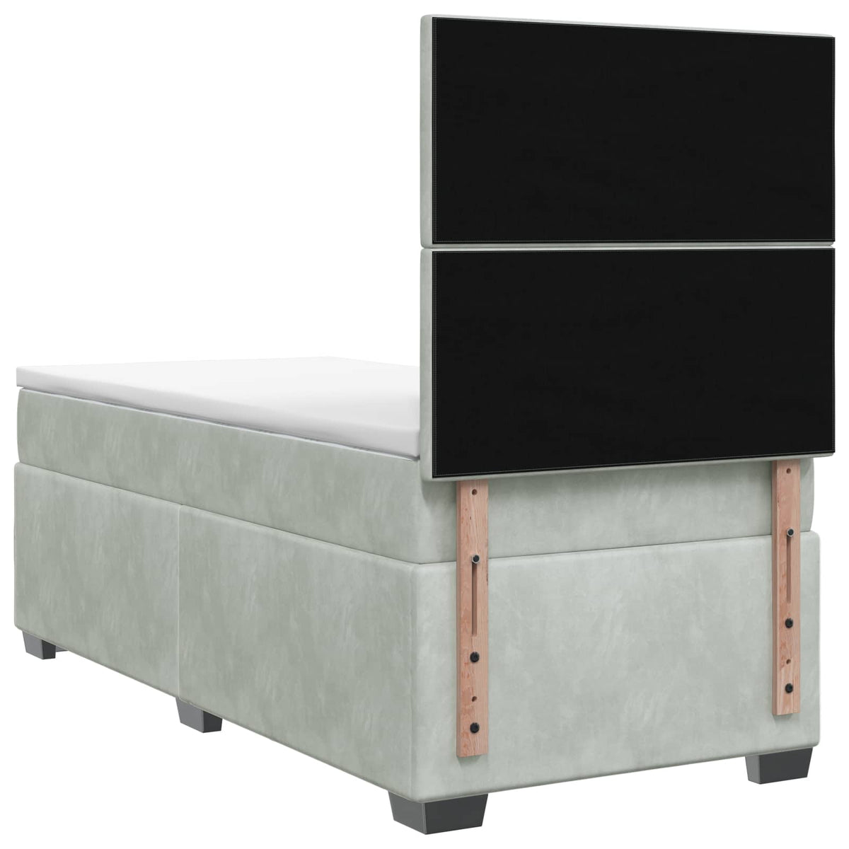 Boxspring krevet s madracem Svjetlosiva 90 x 200 cm Baršun