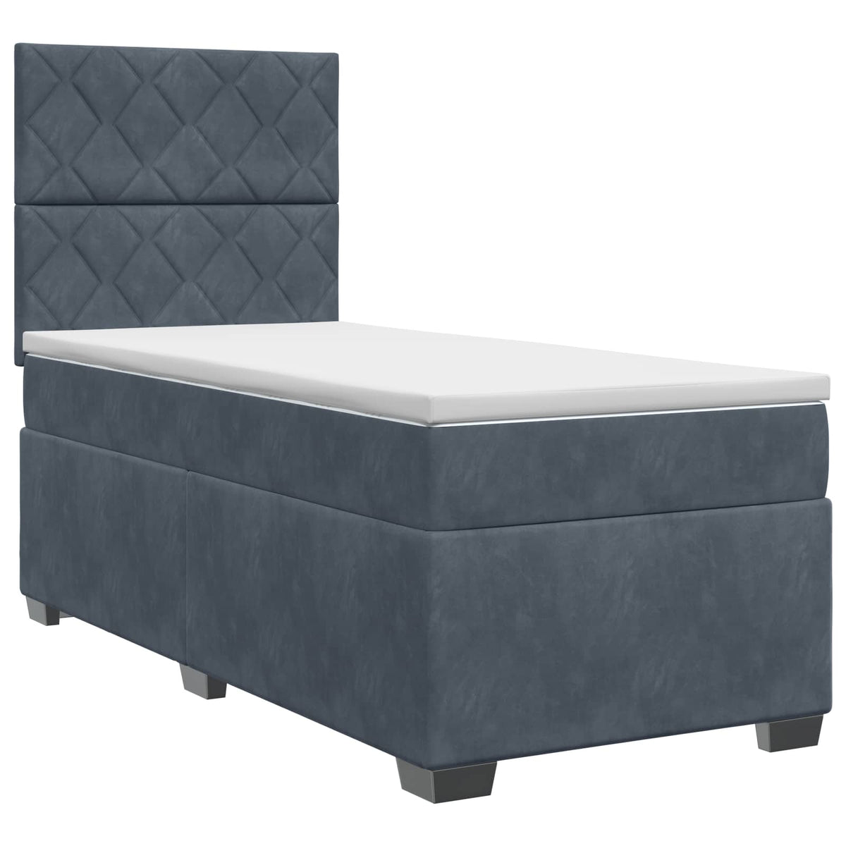 Boxspring krevet s madracem Tamnosiva 90 x 200 cm Baršun