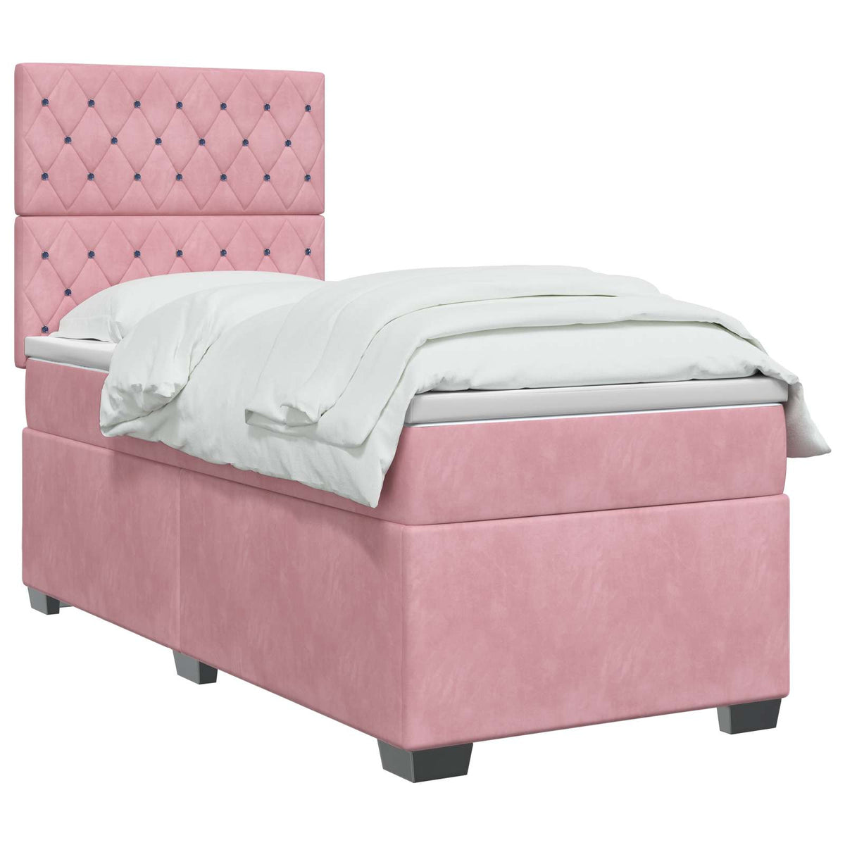 Boxspring krevet s madracem Ružičasta 100 x 200 cm Baršun