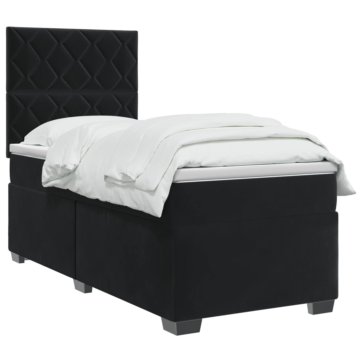 Boxspring krevet s madracem Crna 100 x 200 cm Baršun
