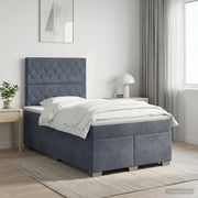 Boxspring krevet s madracem Tamnosiva 120 x 200 cm Baršun