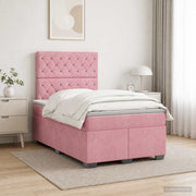 Boxspring krevet s madracem Ružičasta 120 x 190 cm Baršun