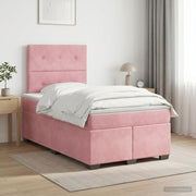 Boxspring krevet s madracem Ružičasta 120 x 190 cm Baršun