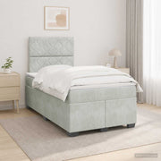 Boxspring krevet s madracem Svjetlosiva 120 x 200 cm Baršun