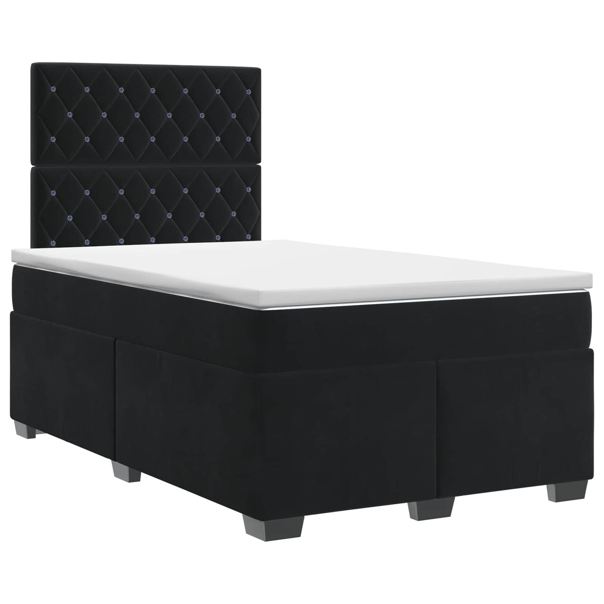 Boxspring krevet s madracem Crna 120 x 200 cm Baršun