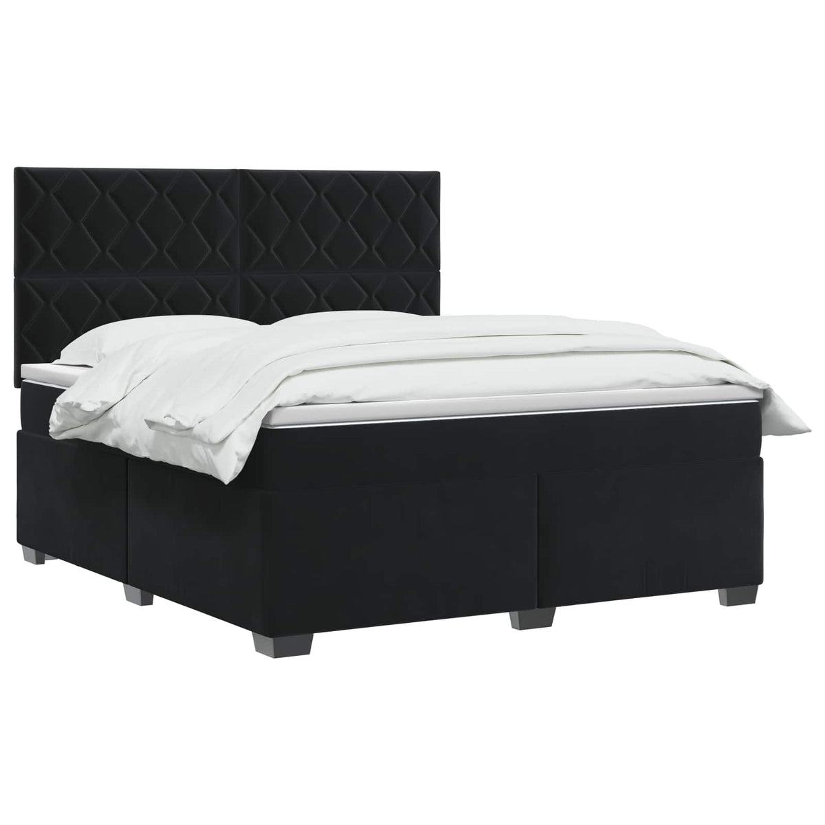 Boxspring krevet s madracem Crna 140 x 190 cm Baršun