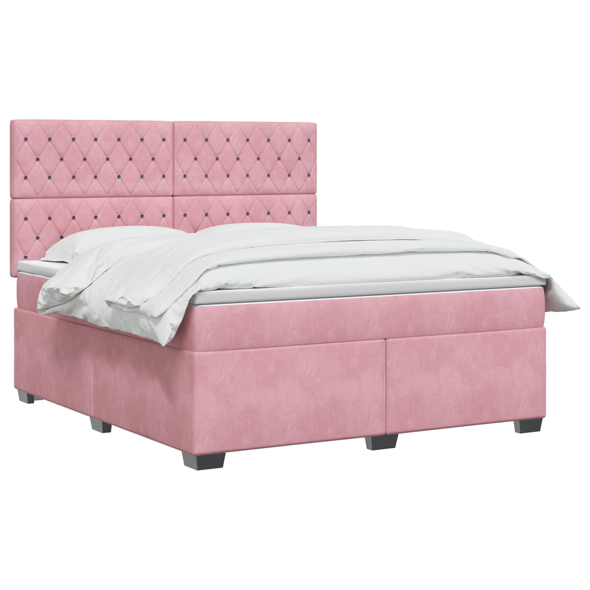 Boxspring krevet s madracem Ružičasta 140 x 200 cm Baršun