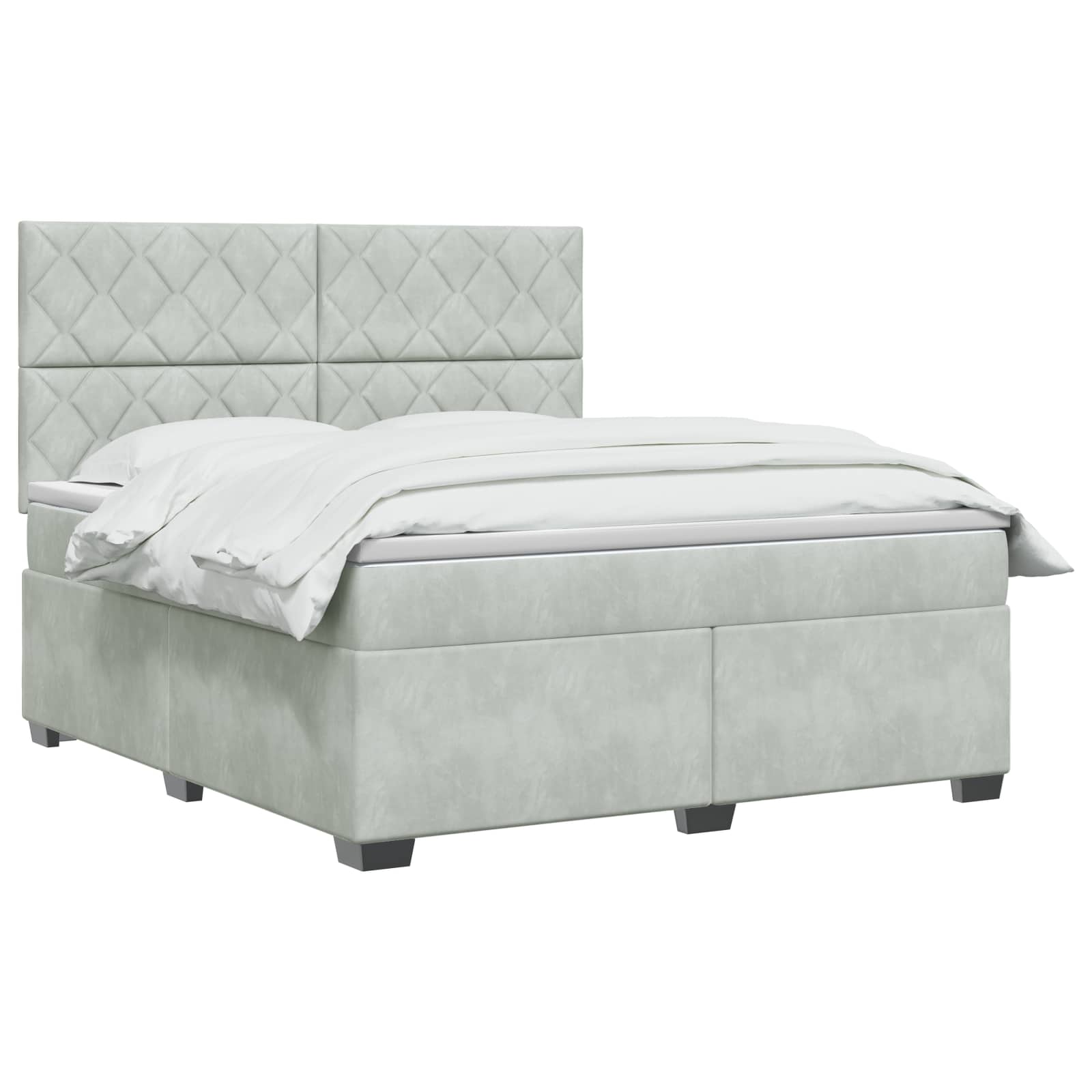 Boxspring krevet s madracem Svjetlosiva 160 x 200 cm Baršun