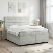 Boxspring krevet s madracem Svjetlosiva 180 x 200 cm Baršun