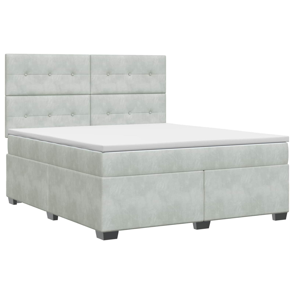 Boxspring krevet s madracem Svjetlosiva 180 x 200 cm Baršun
