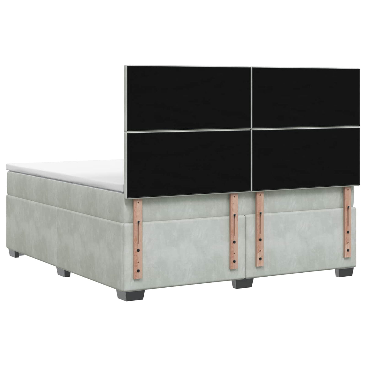 Boxspring krevet s madracem Svjetlosiva 180 x 200 cm Baršun