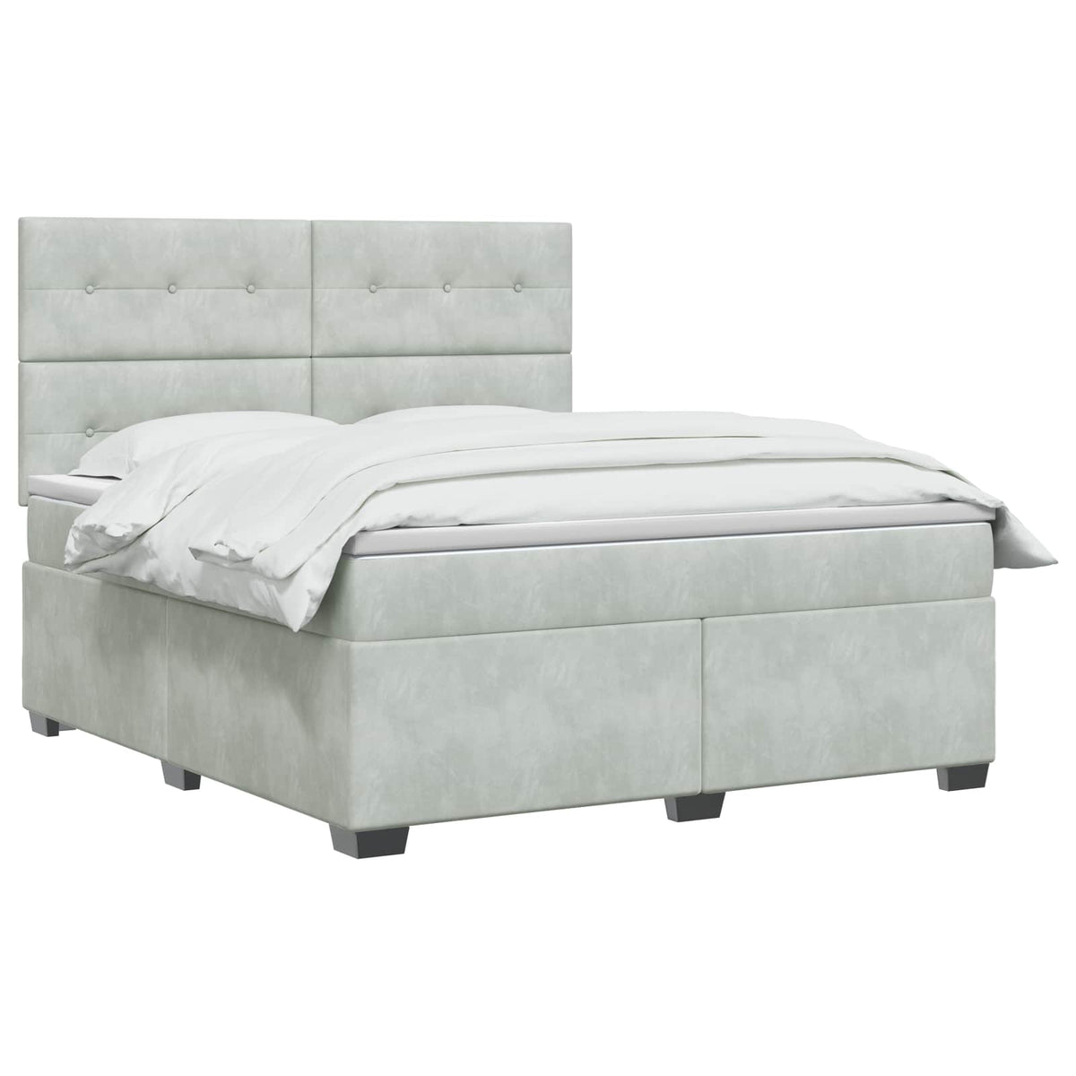 Boxspring krevet s madracem Svjetlosiva 180 x 200 cm Baršun