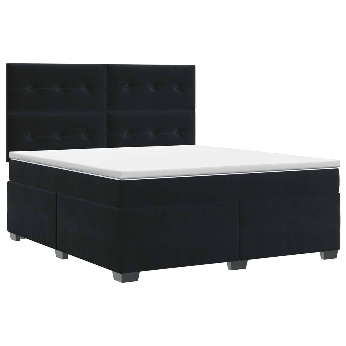Boxspring krevet s madracem Crna 180 x 200 cm Baršun