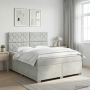 Boxspring krevet s madracem Svjetlosiva 160 x 200 cm Baršun