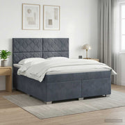 Boxspring krevet s madracem Tamnosiva 140 x 200 cm Baršun