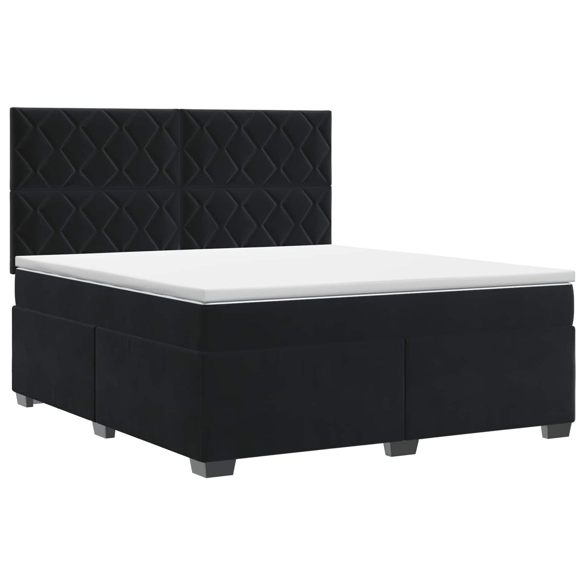 Boxspring krevet s madracem Crna 180 x 200 cm Baršun