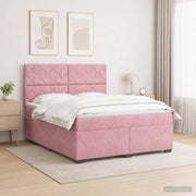 Boxspring krevet s madracem Ružičasta 160 x 200 cm Baršun