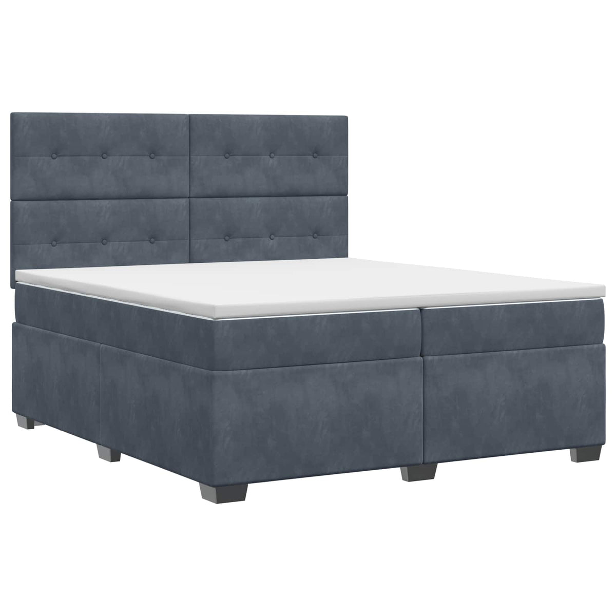 Boxspring krevet s madracem Tamnosiva 200 x 200 cm Baršun
