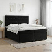Boxspring krevet s madracem Crna 200 x 200 cm Baršun