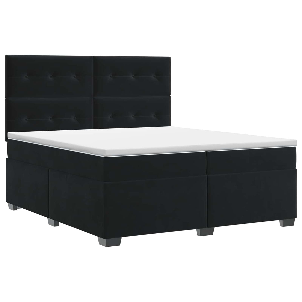Boxspring krevet s madracem Crna 200 x 200 cm Baršun