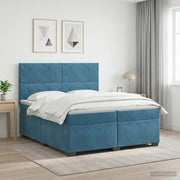 Boxspring krevet s madracem Plava 200 x 200 cm Baršun