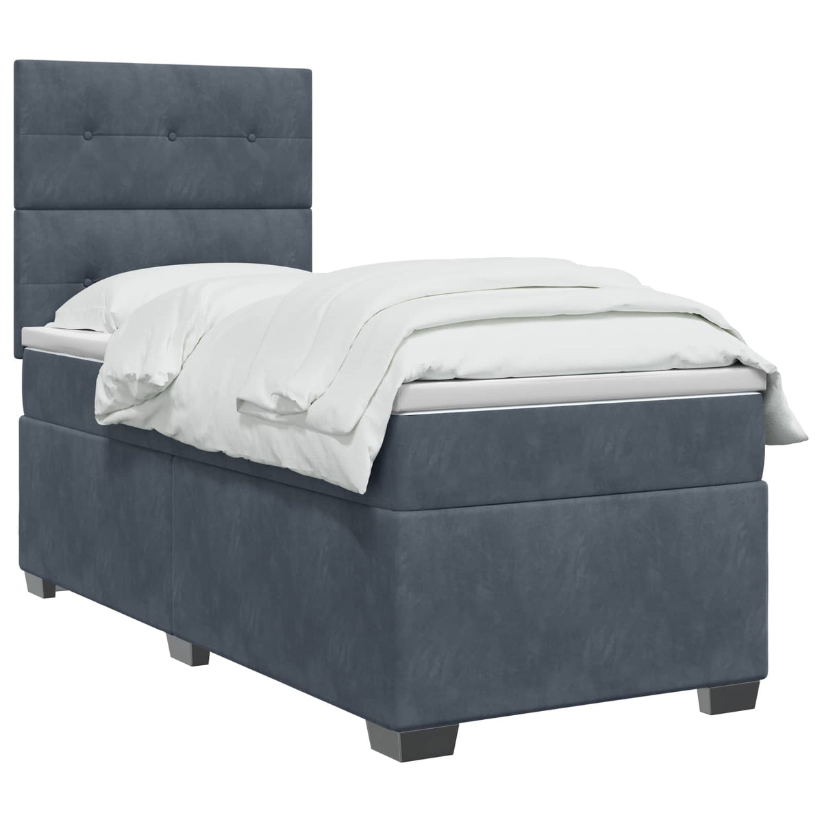 Boxspring krevet s madracem Tamnosiva Jjedan Baršun